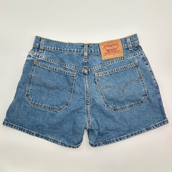 Levi's Vintage 1990's High-Waist Blue Jean Shorts Size 10 - Picture 2 of 3